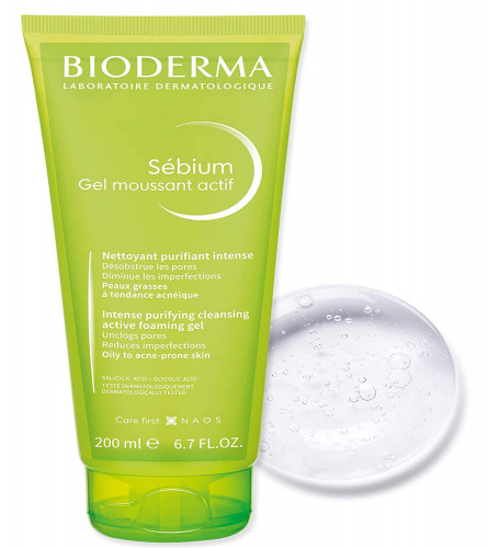 Bioderma Sebium Gel Moussant Actif Intense Purifying Cleansing Foaming Gel 200ml (Fs)