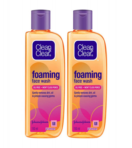 Clean & Clear Foaming Face Wash 150ml (Pack Of 2) Fs