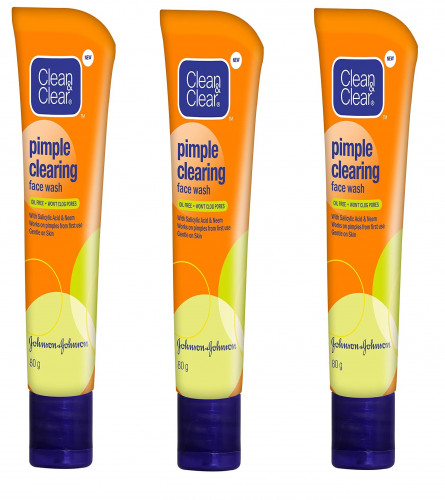 Clean & Clear Pimple Clearing Face Wash 80g (Pack of 3)Fs