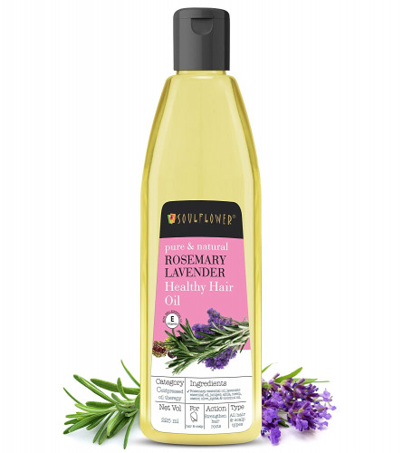 Soulflower Rosemary Lavender Hair Oil for Healthy Hair, 225 ml (pack of 2) free shipping