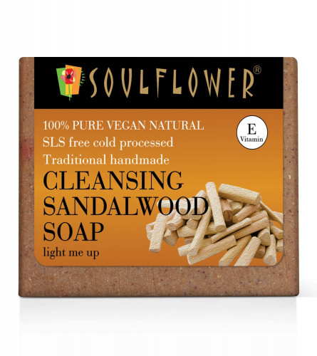 Soulflower Cleansing Sandalwood Soap | 150 gm (free shipping)
