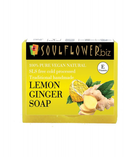 Soulflower Lemon Ginger Soap | 150 gm (pack 2) free shipping