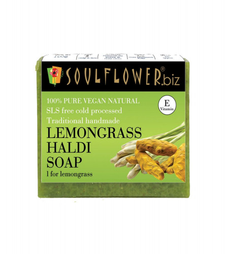 Soulflower Lemongrass Haldi Soap | 150 gm (pack 2) free shipping