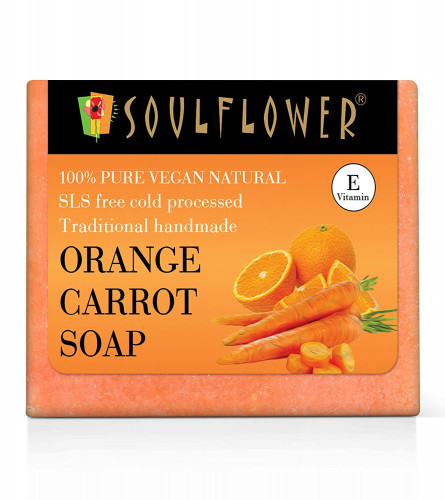 Soulflower Orange Carrot Soap – Handmade, 100% Pure, 150 gm x 2 (free shipping)