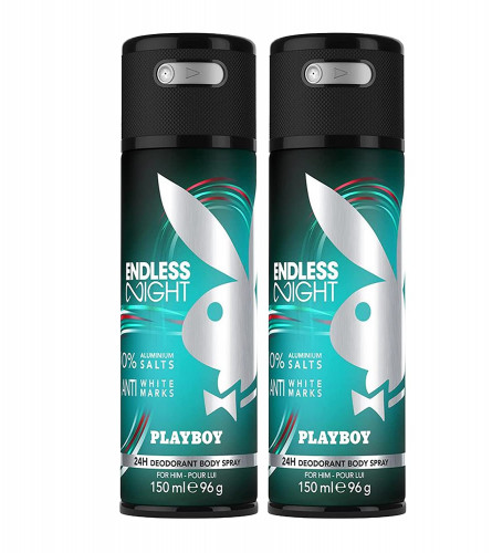 Playboy Endless Night Deodorant Spray, 150 ml (Pack of 2) free shipping