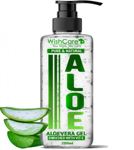 WishCare® Pure & Natural Aloe Vera Gel - 200 Ml x 2 pack (free shipping)