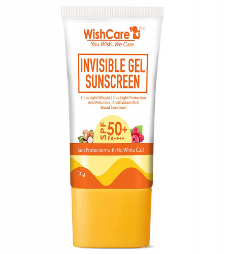 WishCare Invisible Gel Sunscreen SPF 50+ PA++++ - Ultra Light Weight, 50 gm (pack 2) free shipping