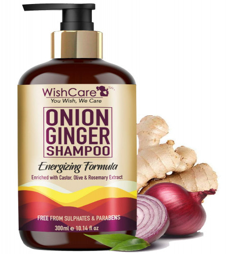 WishCare® Onion Ginger Shampoo - Onion Shampoo For Hair Fall Control, 300 ml (free shipping)