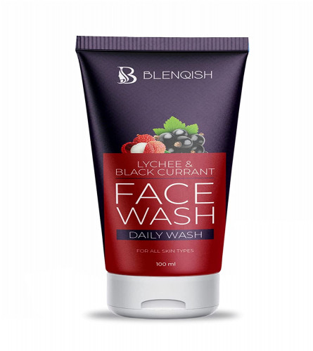 BLENQISH Natural Face Wash daily use All Skin Types with Lychee & Black Currant, 100 ml (pack of 2) free shipping