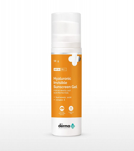The Derma Co Hyaluronic Invisible Sunscreen Gel with Hyaluronic Acid & Vitamin E (50 gm) Fs