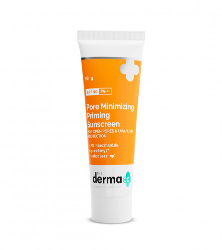 The Derma Co Pore Minimizing Priming Cream Sunscreen with SPF 50 (50 gm) Fs