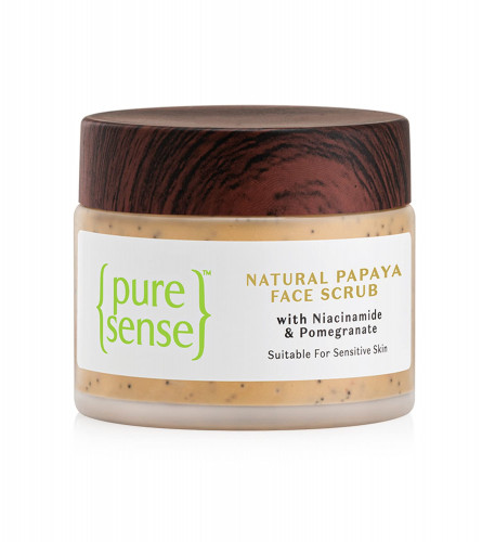 PureSense Natural Papaya Face Scrub with Niacinamide & Pomegranate | Removes Blackhead | Tan & Dirt | 50 gm (pack 2) free ship