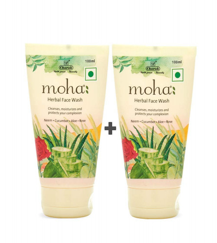 Moha Herbal Face Wash With Goodness Of Neem, Aloevera, Cucumber, Rose & Yashtimadhu 100 ml ( Pack of 2) Fs