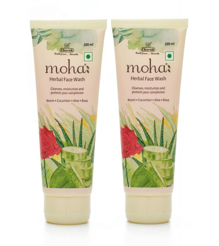 Moha Herbal Face Wash With Goodness Of Neem, Aloevera, Cucumber, Rose & Yashtimadhu 200 ml ( Pack of 2) Fs