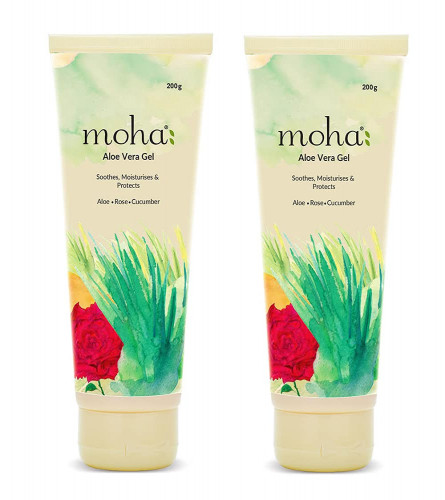 Moha Aloe Vera Gel Enriched With Rose & Cucumber Face Gel 200 gm ( Pack of 2) Fs