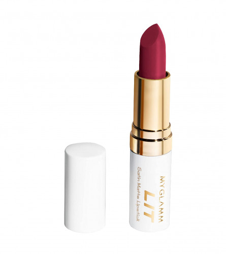 MyGlamm LIT Satin Matte Lipstick-Lust Stories (Pink)-4.5 gm | 3D Satin Matte Finish | free shipping