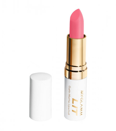 MyGlamm LIT Satin Matte Lipstick-Dynasty (Baby Pink)-4.5 gm(pack of 2) 3D Satin Matte Finish | free shipping