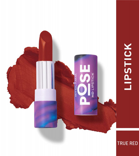 MyGlamm POSE HD Lipstick-True Red (Red)-4 gm | Matte Lipstick | free shipping