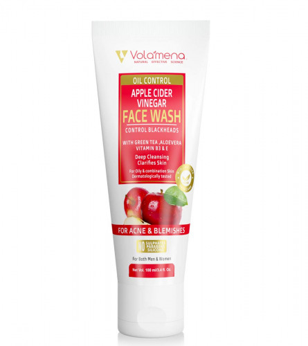 VOLAMENA WITH DEVICE Apple Cider Vinegar Face wash for Clearing Pigments, Blemishes & Acne 100 ml (Pack of 2)Fs