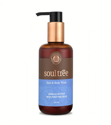 SoulTree Hair and Body Wash Gel - Aamla & Vetiver With Purifying Neem - 250 ml (free shipping)