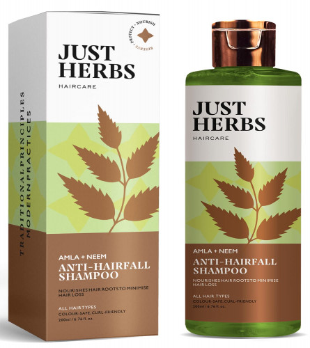 Just Herbs 8 in 1 Root Nourishing Amla Neem Hair Fall Control Shampoo For Men & Women - 200 ml | free shipping