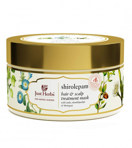 Just Herbs Ayurvedic Shirolepam Hair & Scalp Treatment Mask Cream For Hair Growth, Hairfall & Damaged Hair- Paraben & Silicon Free Hair Mask For Men & Women, 200 g