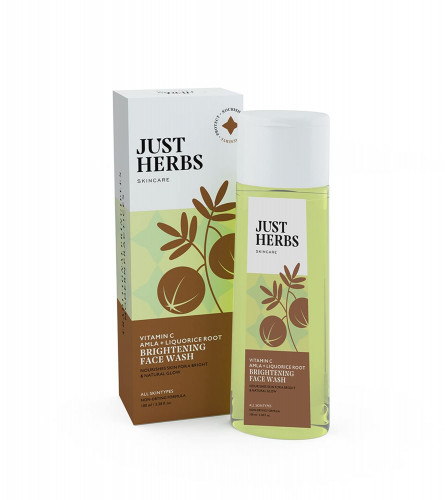 Just Herbs Skin-Rejuvenating Ayurvedic Face Wash Cleanser Powered with Vitamin C, Amla & Liquorice Root for Skin Hydration, Hyperpigmentation & maintains pH level - 100 ML