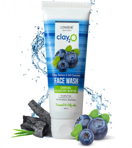 LONGENE Blueberry Charcoal Face Wash for Oil Clear, More Even Skin Tone | 100 ml (pack of 3) free shipping