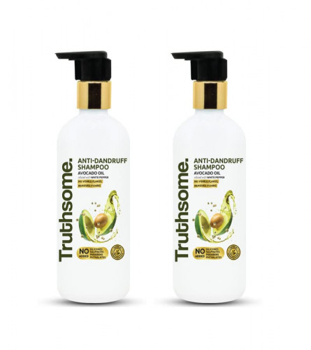 Truthsome Anti-Dandruff Shampoo with Avocado Oil & Infused with White Pepper, 300 ml (Pack of 2) free shipping