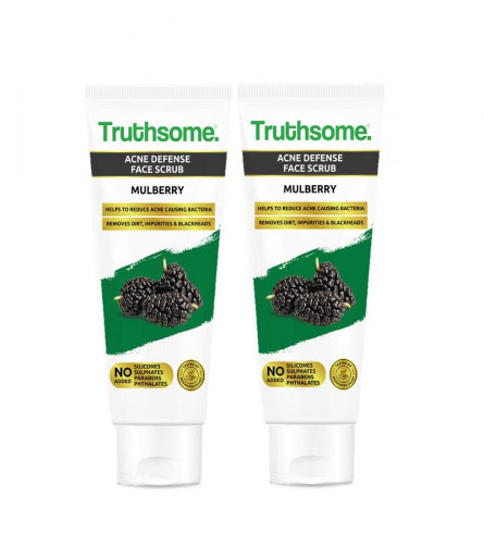 Truthsome Acne Defense Face Scrub with Mulberry & Tea Tree Oil, 100 ml (Pack of 2) free shipping