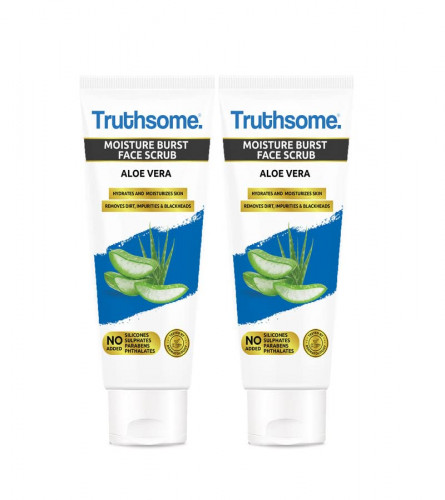Truthsome Moisture Burst Face Scrub with Aloe Vera & Argan Oil - For Dry Skin, 100 m (Pack of 2) free ship