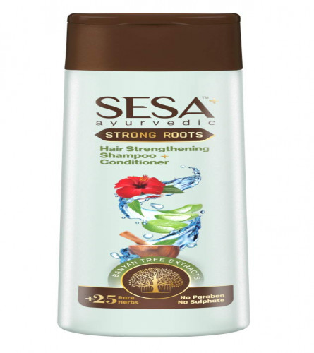 Sesa Ayurvedic Strong Roots Hair Strengthing Shampoo + Conditioner for Hair Fall Control and Hair Growth | 200 ml (pack 2)