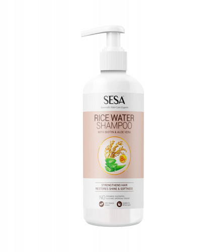Sesa Rice Water Shampoo with Biotin & Aloe Vera for Soft & Shiny Hair | NO Sulphates, Parabens or Silicones - 300 ml | free ship