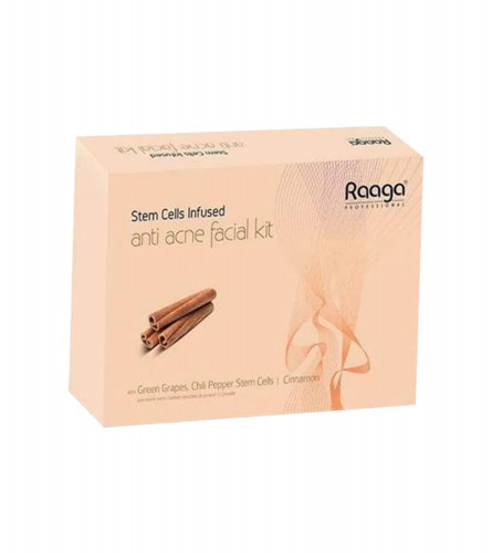 Raaga Professional Anti-Acne Facial Kit with Green Tea, Cinnamon, Liquorice and Neem Extracts, for Glowing and Radiant Skin, 61 g | free shipping