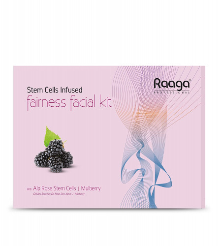 Raaga Professional Stemcell Fairness Facial Kit Infused with Alp Rose Stem Cells and Mulberry, 61 gm | free shipping