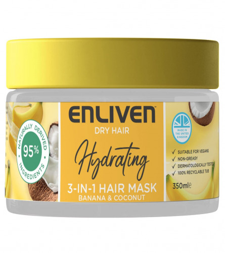 Enliven Dry Hair Hydrating 3-IN-1 Hair Mask Banana & Coconut | 350 ml (free shipping)