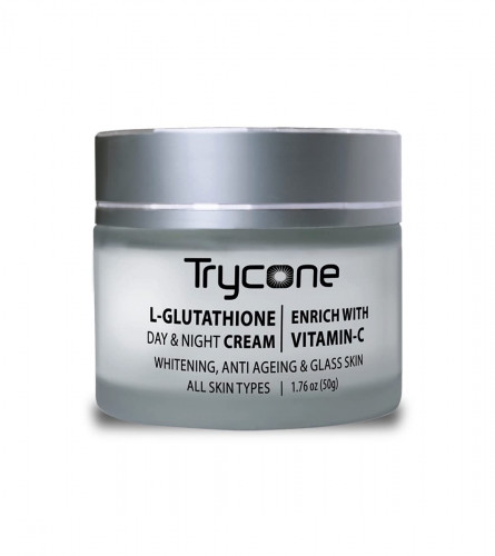 Trycone L- Glutathione and Vitamin C Skin Whitening Cream for Anti Ageing and Glass Skin, Enrich with Natural Actives, 50 Gm | free shipping