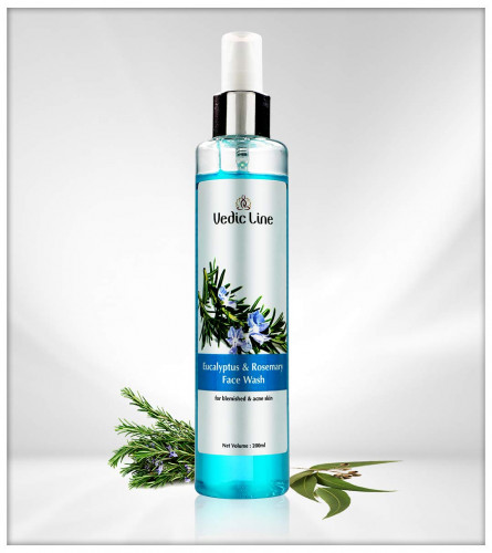 Vedicline Eucalyptus and Rosemary Face Wash Reduce Blemishes, Acne And Pimple For Clear & Refreshed skin, 200 ml | free ship