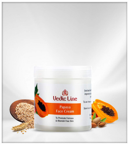 Vedicline Papaya Face Cream: Brightening & Blemish Reduction, Almond & Sesame Oil