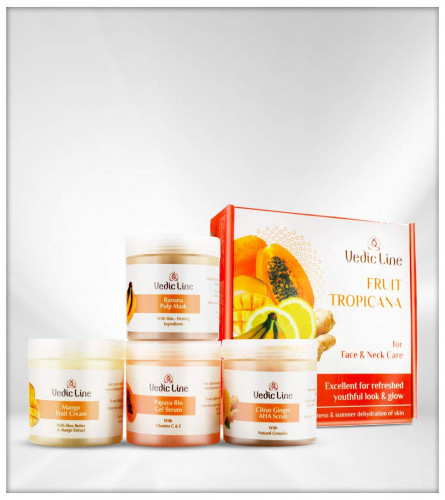 Vedicline Fruit Tropicana Facial Kit For Helps In Skin Exfoliation And Minimize Dark Spots, Free Radicals, 400 ml | free ship