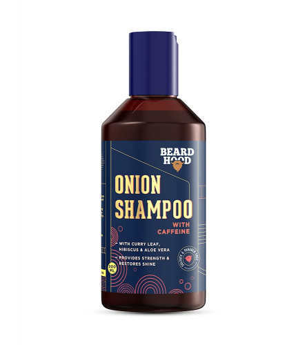 Beardhood Onion Shampoo With Caffeine For Hair Growth & Hairfall Control - Sulfate & Paraben Free, 200 ml | free ship