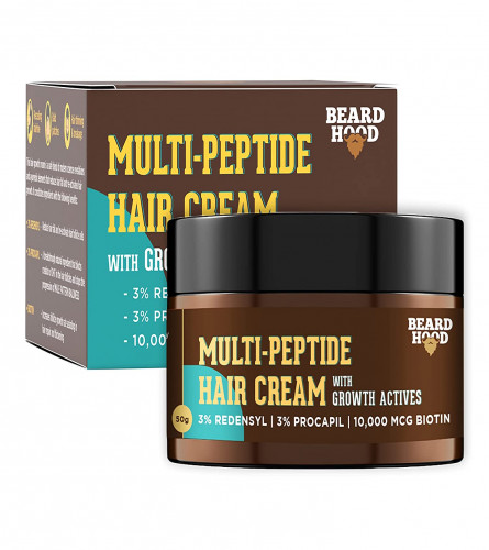 Beardhood Multi-Peptide Hair Cream with Growth Actives, 50 g | pack of 2 (free ship)