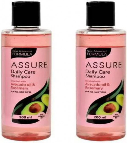 ASSURE Daily Care Shampoo Enriched with Avacado Oil & Rosemary for All Hair Types (2 x 200 ml) free shipping
