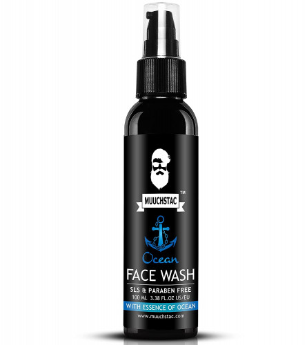 Muuchstac Ocean Face Wash for Men, Fights Acne & Pimple, Skin Whitening & Brightening, All Skin Types, No SLS, Silicone and Paraben, 100 ML | free ship