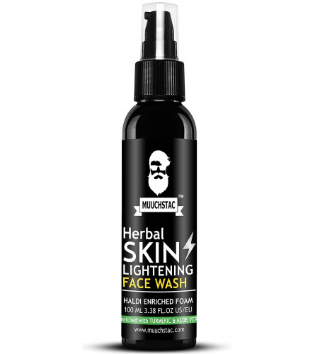 Muuchstac Herbal Skin Lightening Haldi Enriched Face Wash For Men, 100 ml | free shipping