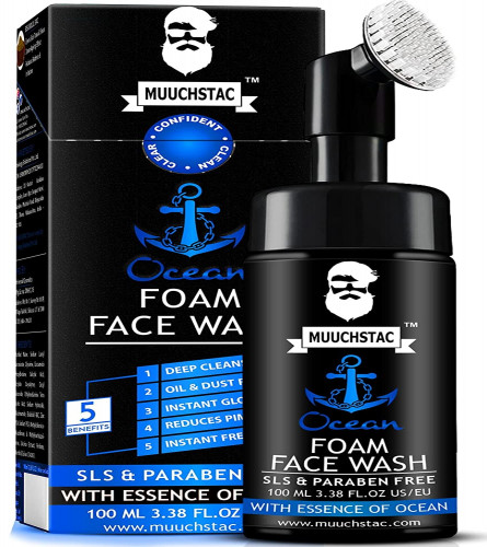 Muuchstac Ocean Foam Face Wash For Men, Use Daily For Deep Cleansing, 100 ml | free shipping