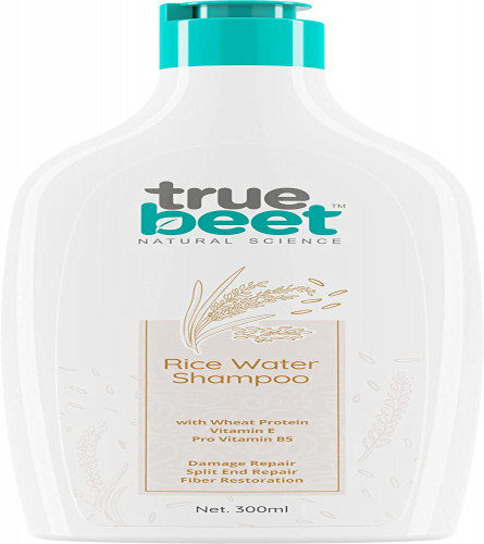 Truebeet Rice Water Shampoo with Wheat Protein & Vitamin E For Damage Repair, Split End Repair and Fiber Restoration, 300 ML | free ship