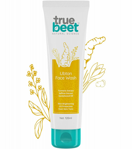 Truebeet Ubtan Face wash For Oily Skin with Turmeric, Saffron and Sandalwood Oil, 120 ml (pack of 2) free ship