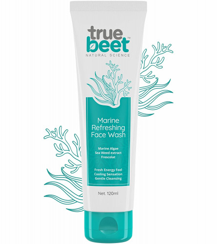Truebeet Marine Refreshing Face Wash for Fresh Energy Feel, Cooling Sensation & Gentle Cleansing, 120 ml (pack of 2) free shipping