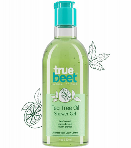 Truebeet Tea Tree Oil Body Wash Shower Gel For Cleanses and Germ Control Infused with Tea Tree Oil, Lemon & Neem Extract (350 ML) free ship